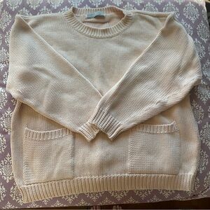Vintage Joseph Trico Cotton Sweater Made in England Peach Pink size M